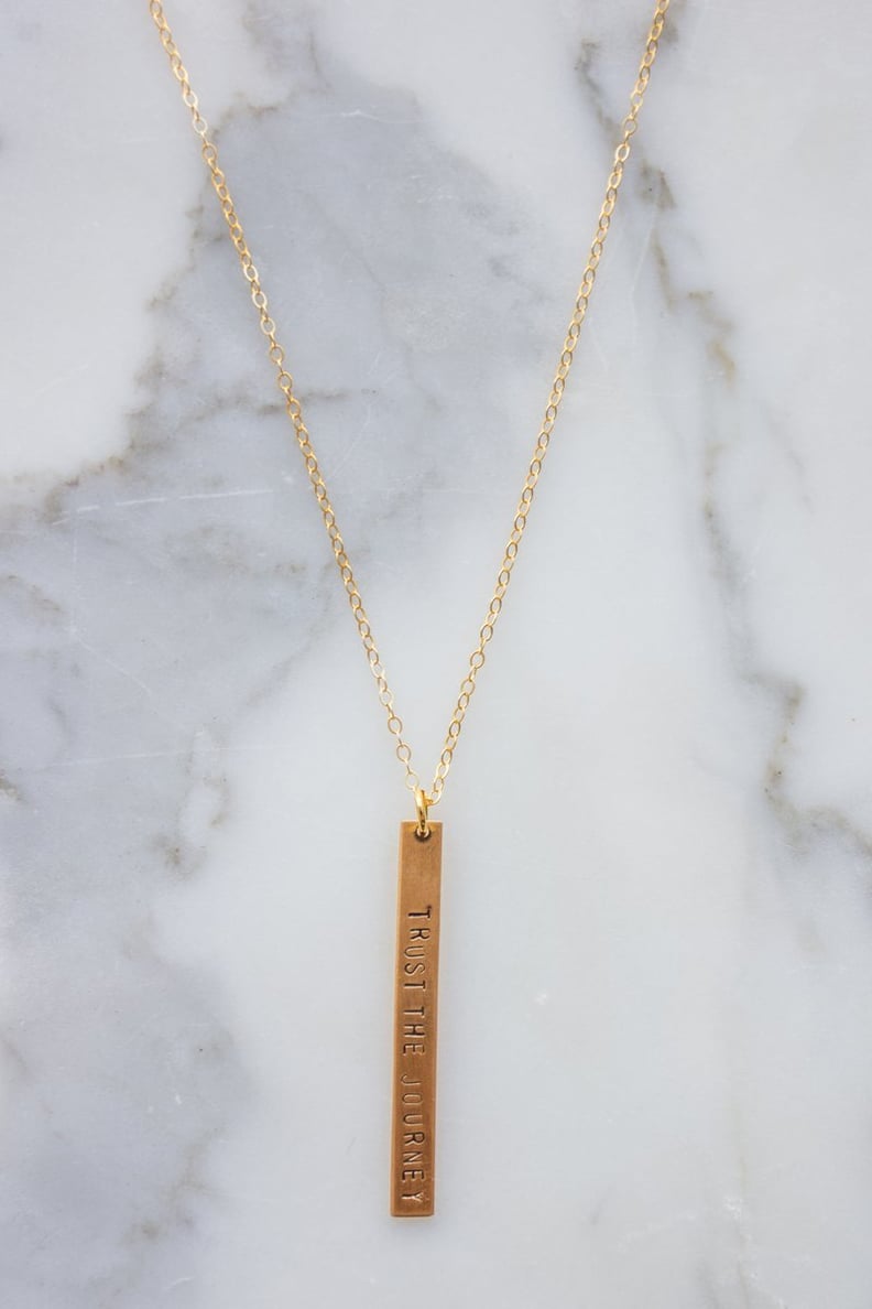 Oceanne Trust The Journey Stamped Bar Necklace
