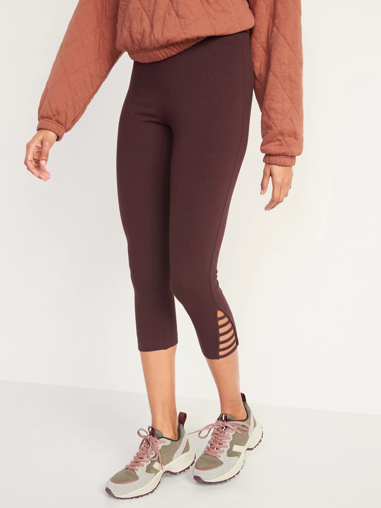 Old Navy High-Waisted Cropped Lattice-Hem Leggings Old Navy High-Waisted Cropped Lattice-Hem Leggings