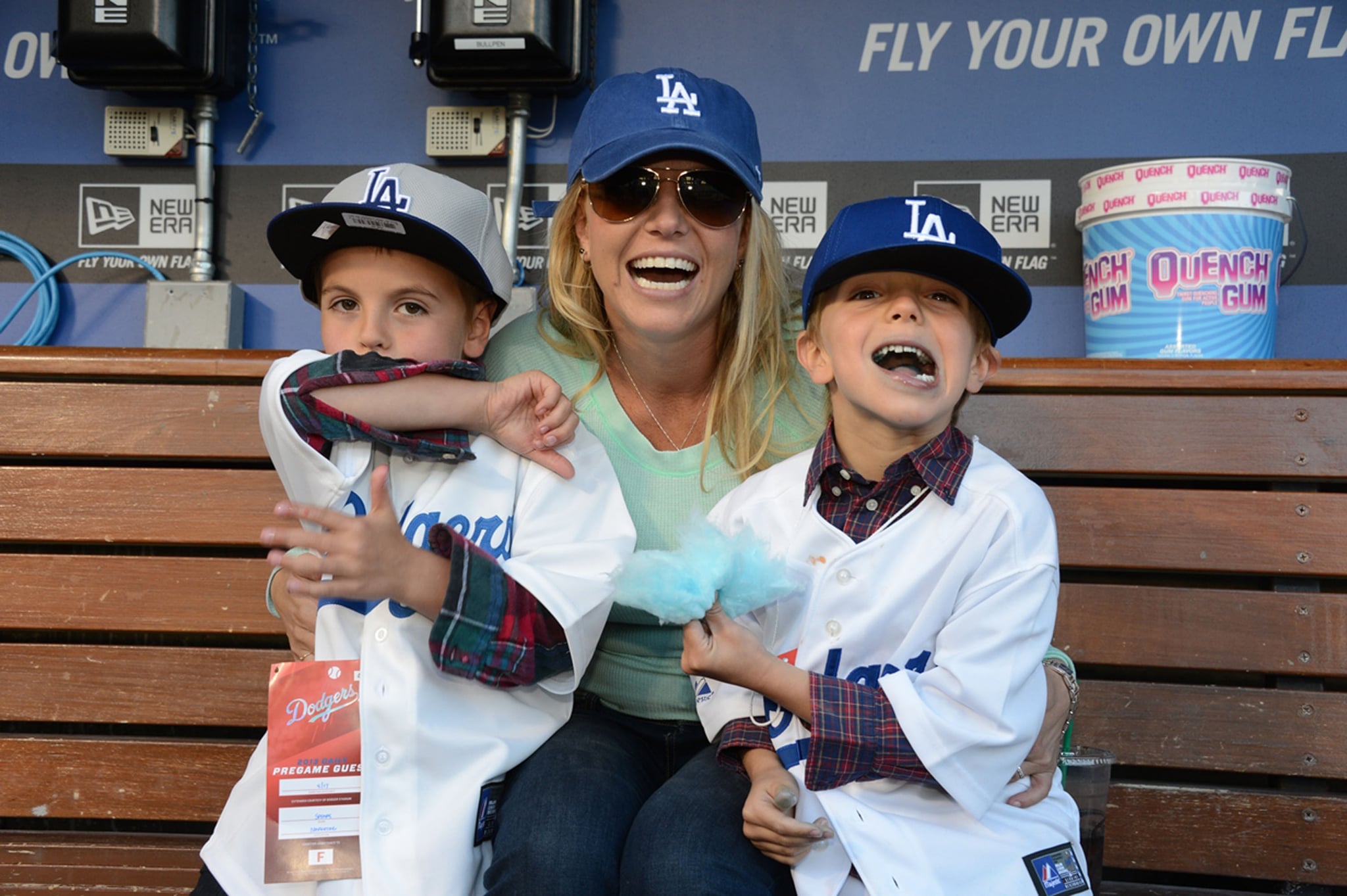 Britney Spears And Her Sons At La Dodgers Game Popsugar Celebrity