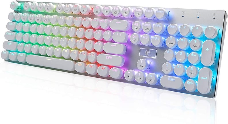 A Colorful Keyboard With LED Backlit Typewriter Style Keys