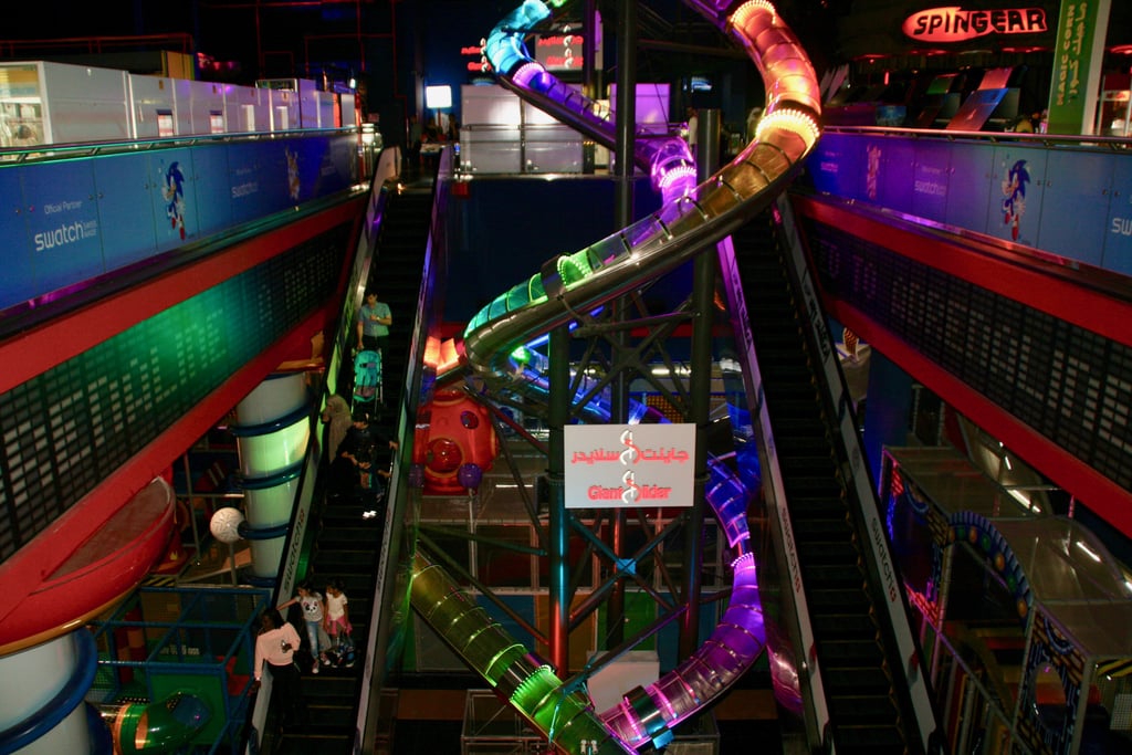 There's an indoor theme park.