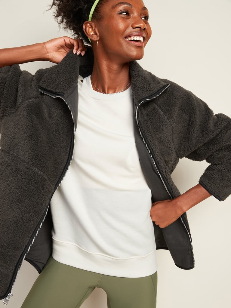 Cozy Teddy Sherpa Long Zip Jacket | Best Coats and Jackets For Women