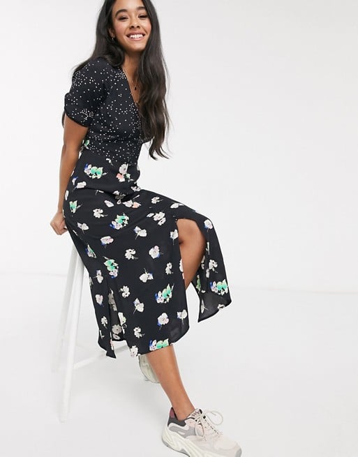 Oasis Floral Patchwork Midi Dress