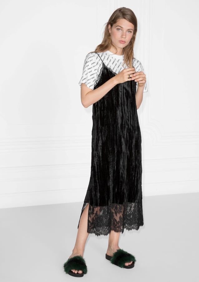 & Other Stories Wrinky Velvet Dress