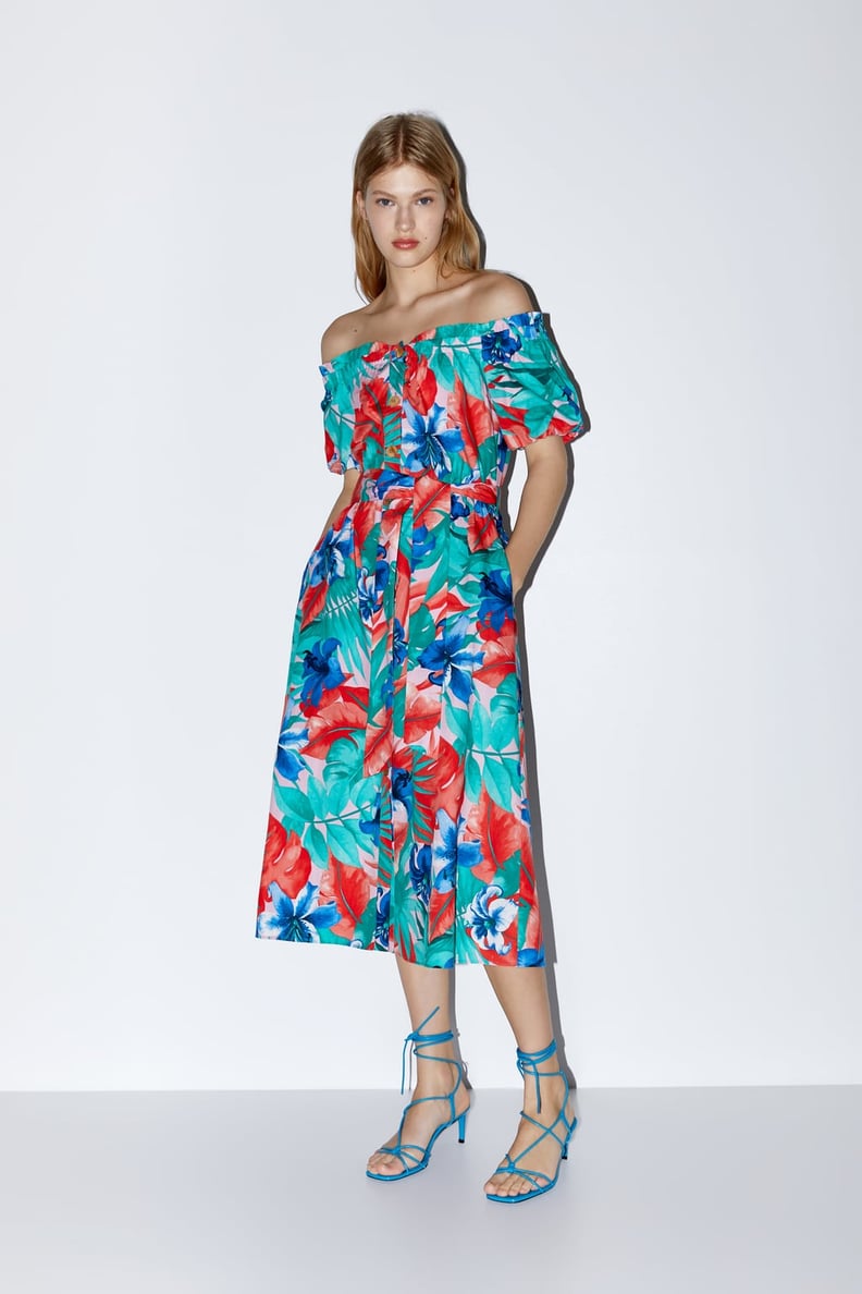 Tropical Print Dress