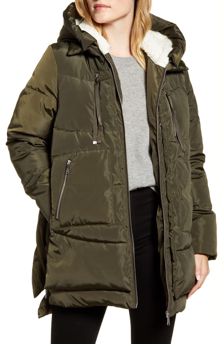 Sam Edelman Faux Shearling Lined Puffer Coat