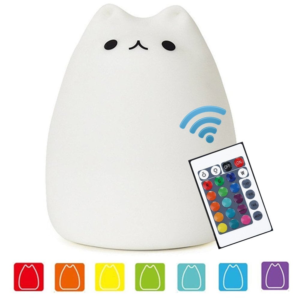 Neojoy Remote Control Silicone Kitty Night Light These Are The