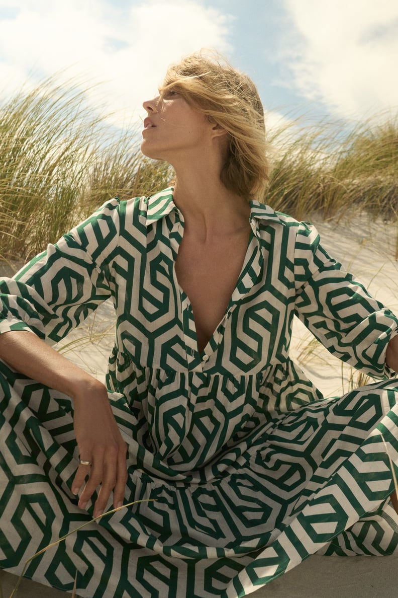 A Long Sleeved Dress: Zara Geometric Print Dress