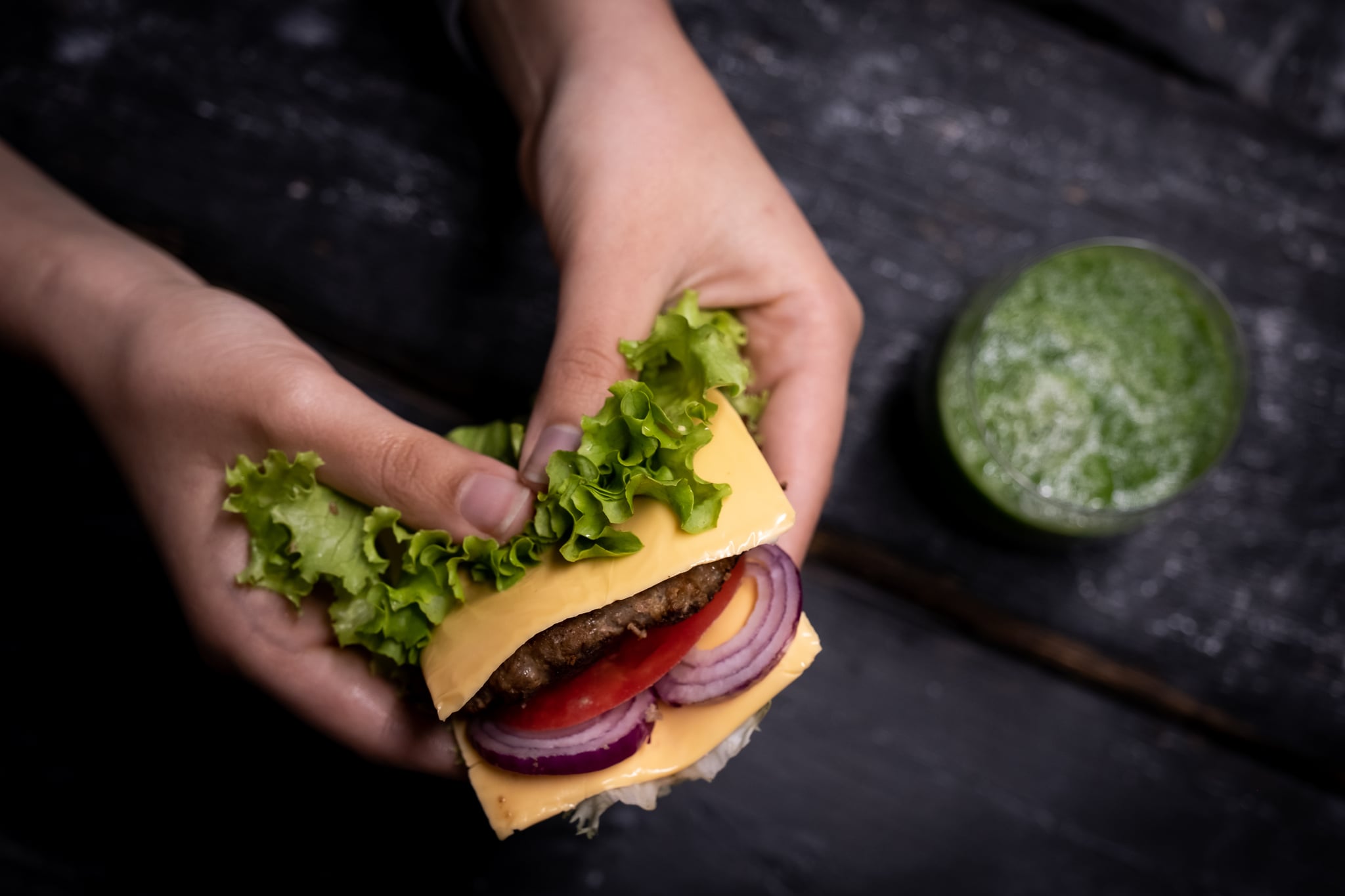 Keto-style low-carb burger