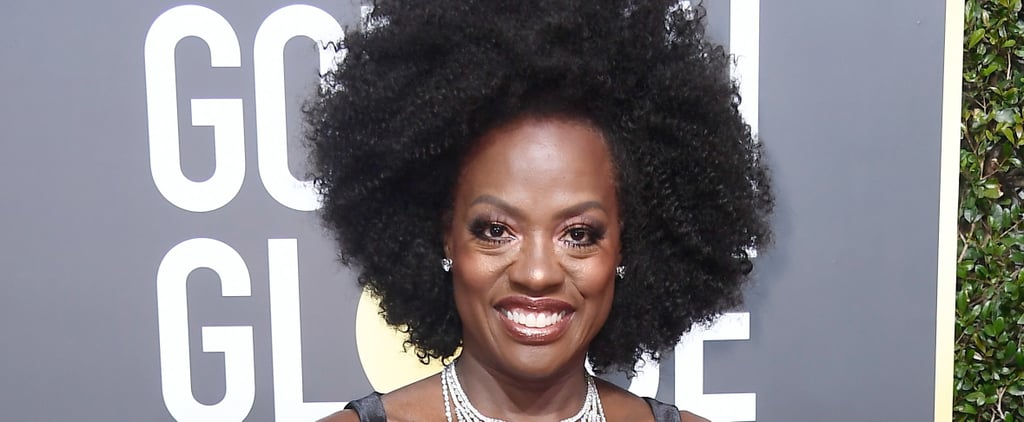 Viola Davis Natural Hair Golden Globes 2018 Red Carpet