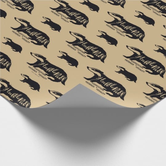 Harry Potter Hufflepuff Silhouette Typography Wrapping Paper | Harry