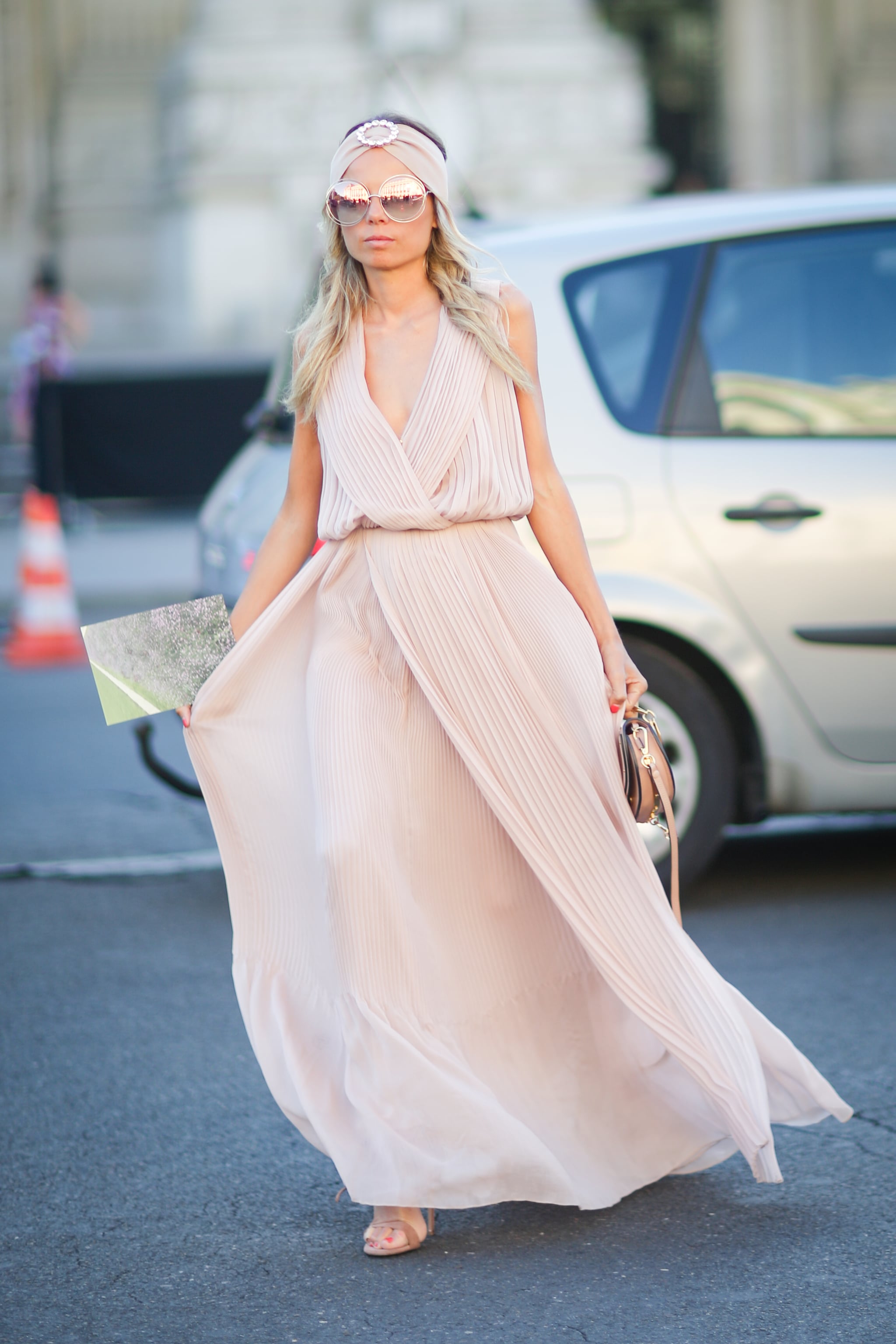 Beige boho discount maxi dress