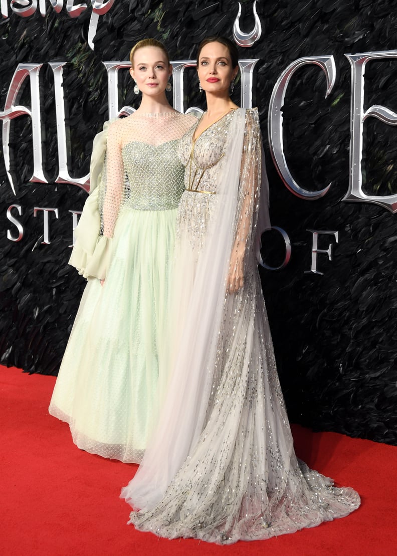 Elle Fanning and Angelina Jolie at the Maleficent: Mistress of Evil Premiere in London