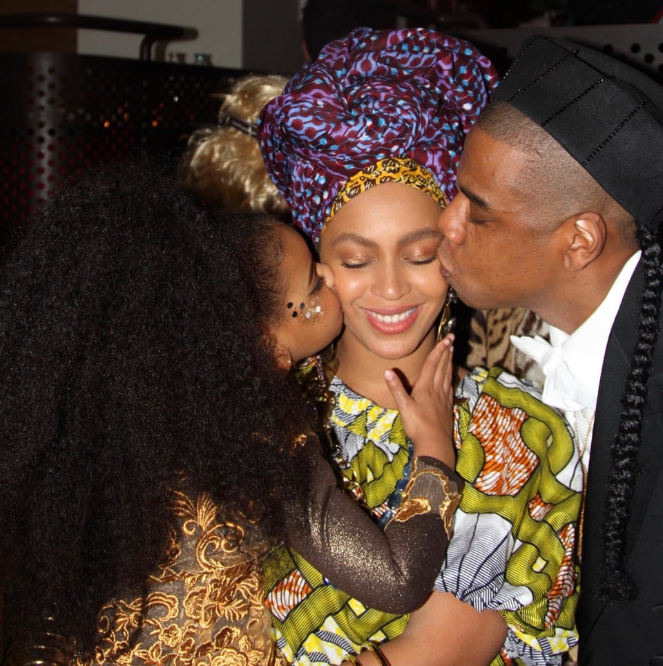 Jay (and Blue!) gave Beyoncé kisses on Halloween in 2015.