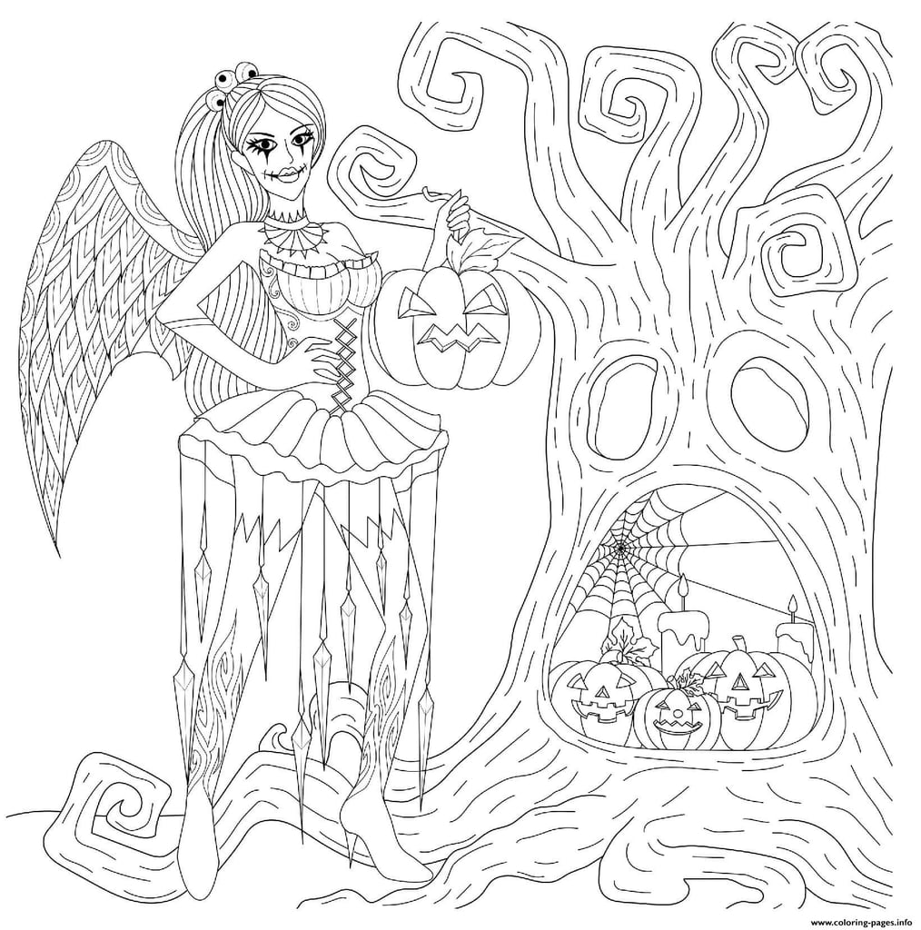 girl halloween coloring pages