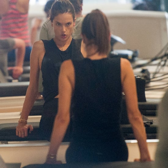 Alessandra Ambrosio Doing Pilates