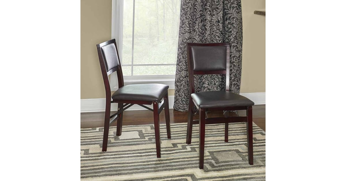 Linon keira pad back folding stool cheap