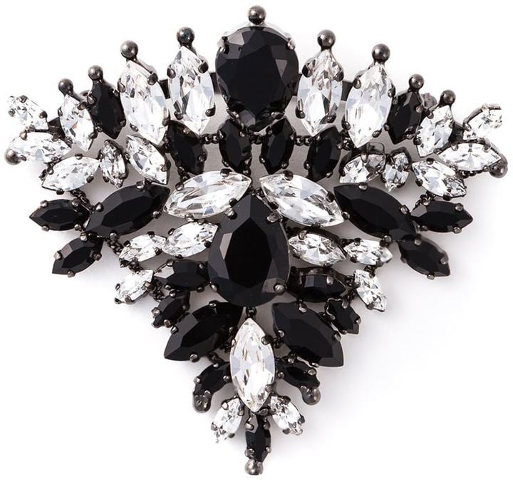 Ermanno Scervino Crystal Triangle Brooch