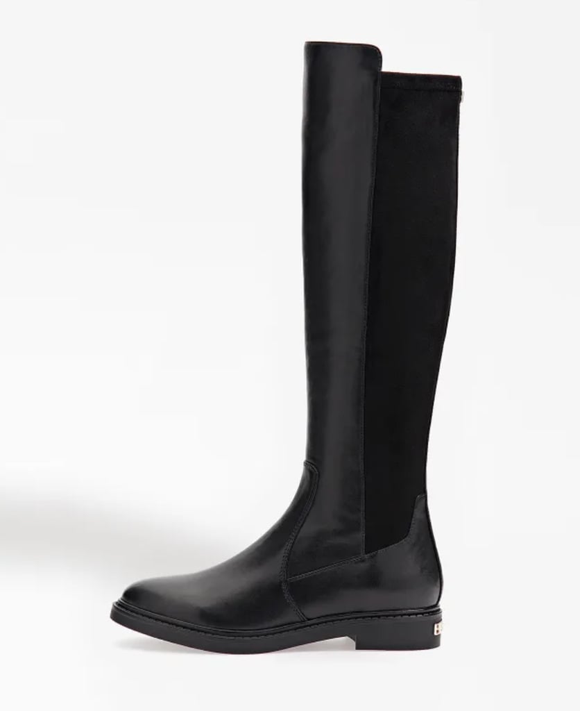 Black Flat Knee-High Boots: Guess