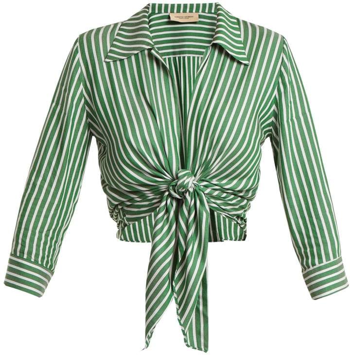 Adriana Degreas Striped Tie-Front Cover-Up