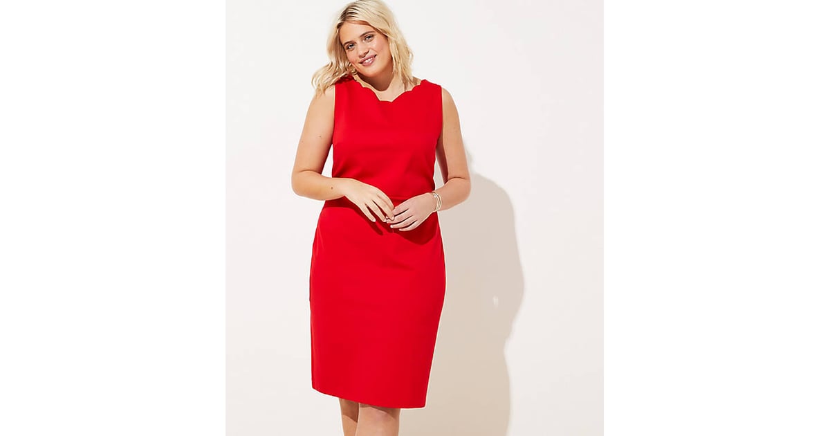 loft scalloped sheath dress