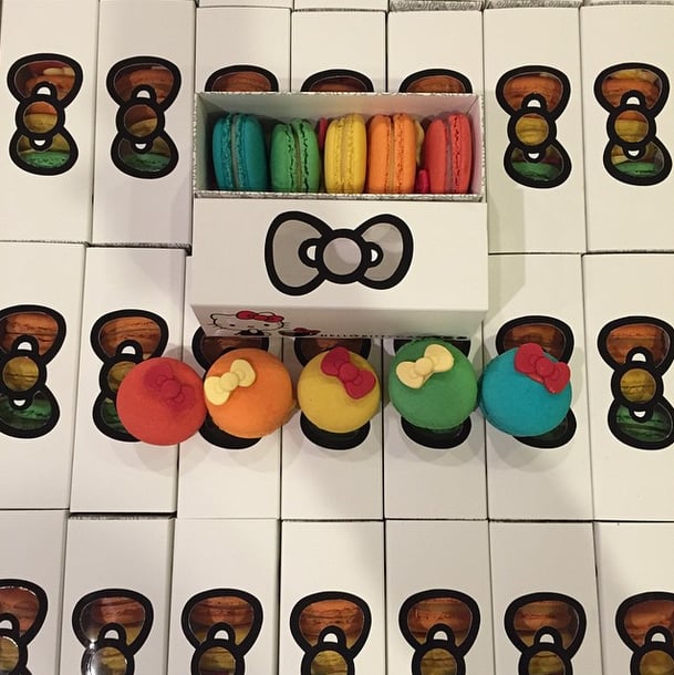 The colorful macarons up for grabs at the truck have little bows — awww!