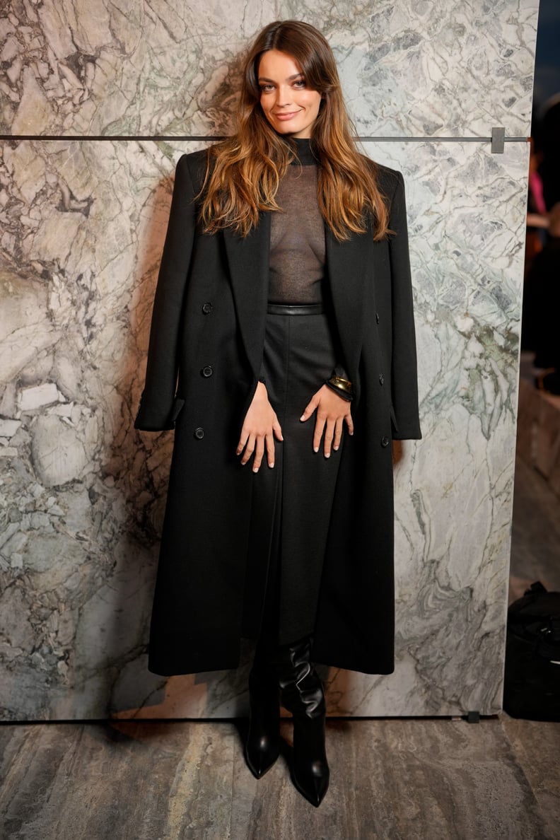 Emma Mackey at the Saint Laurent Show at Paris Fashion Week