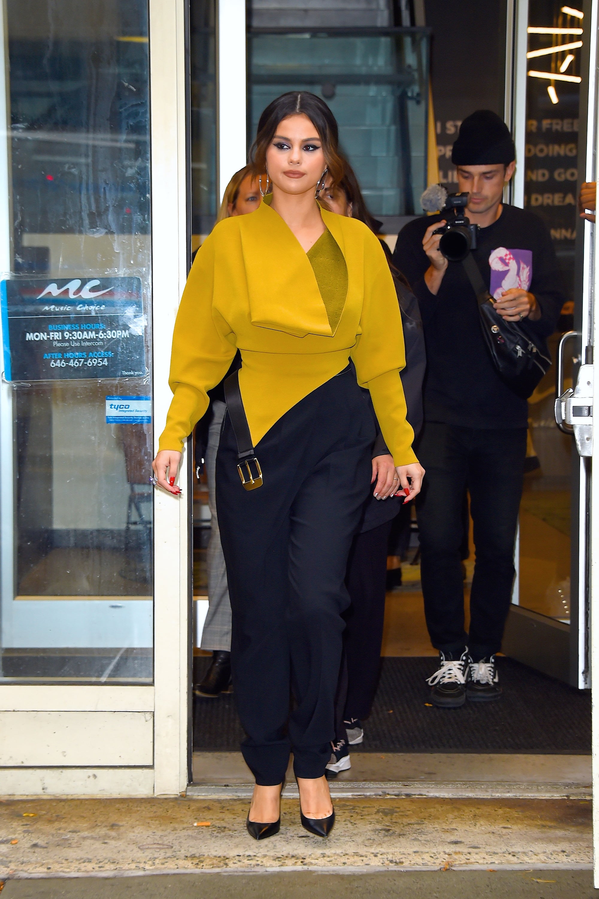 Selena Gomez's NYC Street Style Look: Purple Prada Coat, Black