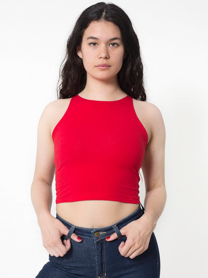 American Apparel Cotton Spandex Sleeveless Crop Top
