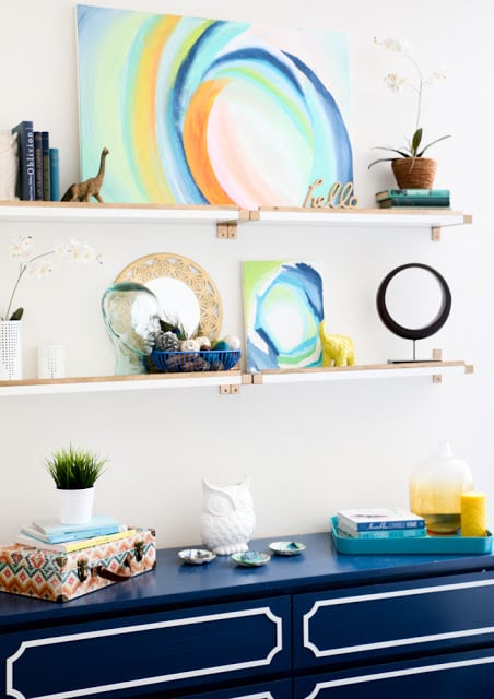 Gold & White Shelves