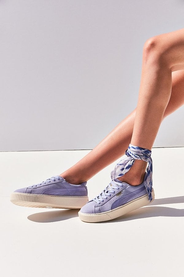 suede summer satin platform sneakers