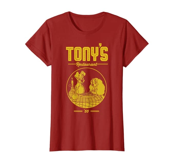 Disney Lady and the Tramp Tony's Restaurant Poster T-Shirt