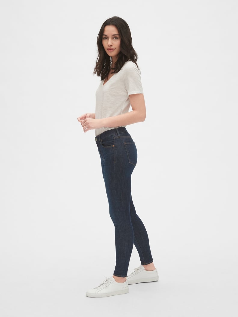 GAP Womens True Skinny Jeans Size 30 Blue Distressed Mid Rise