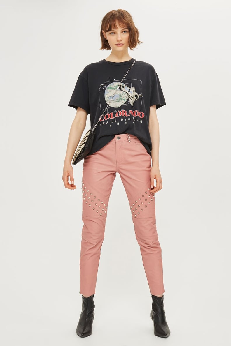 Topshop Leather Studded Pants