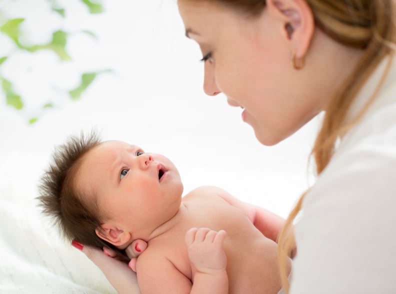 Gazing into your baby's eyes will make you feel too emotional.