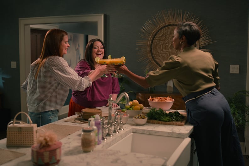 Sweet Magnolias. (L to R) JoAnna Garcia Swisher as Maddie, Brooke Elliott as Dana Sue, Heather Headley as Helen in episode 305 of Sweet Magnolias. Cr. Courtesy of Netflix © 2023
