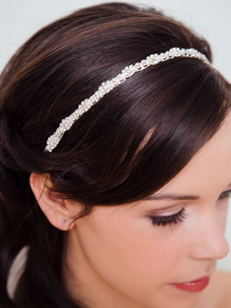 With just the right amount of bedazzle, this rhinestone bridal hairband ($46) pairs perfectly with or without a veil.
