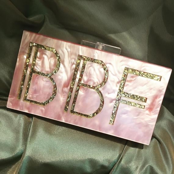 personalized acrylic clutch