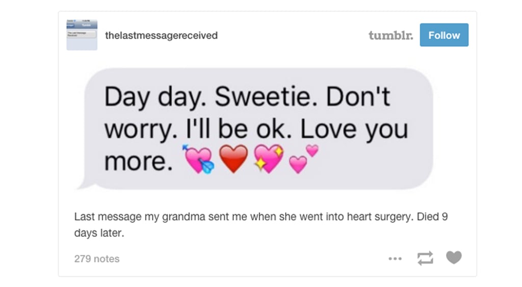 The Last Message Received Tumblr POPSUGAR Tech