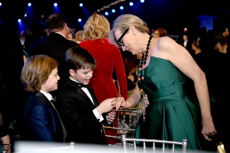 Cameron Crovetti, Iain Armitage, and Meryl Streep at the 2020 SAG Awards