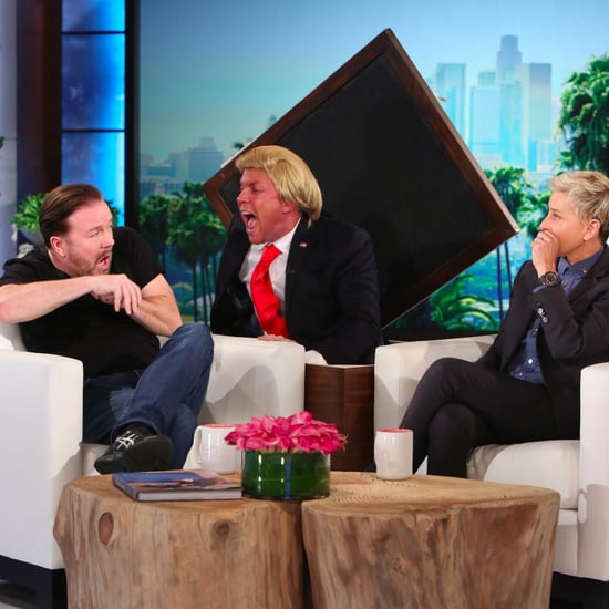 Ricky Gervais Scare on The Ellen Show Video 2016