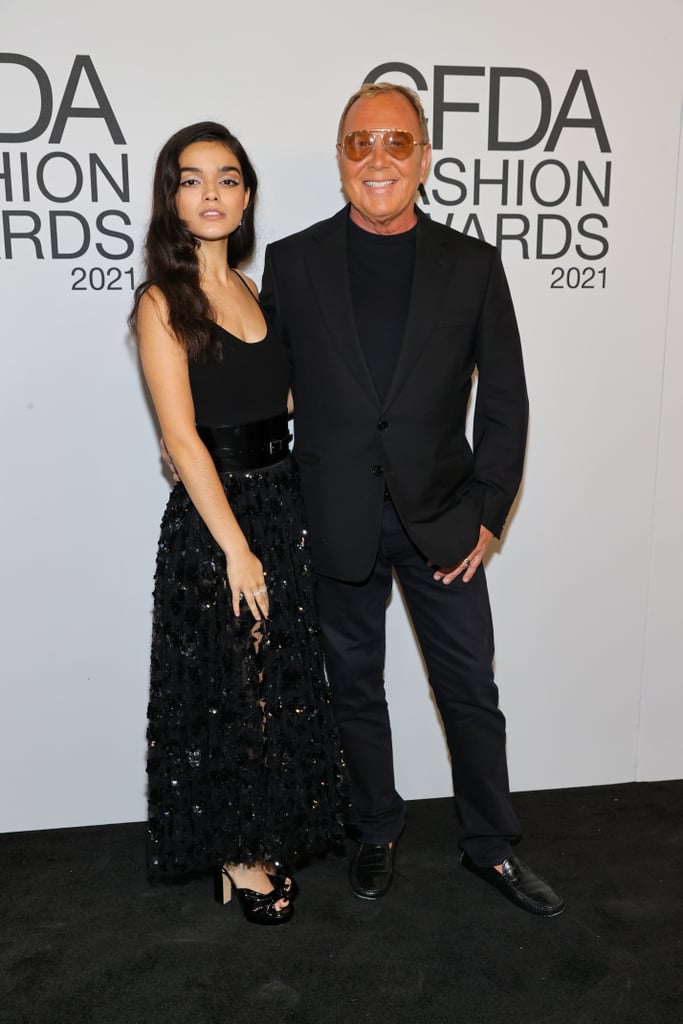 Rachel Zegler and Michael Kors at the 2021 CFDA Fashion Awards
