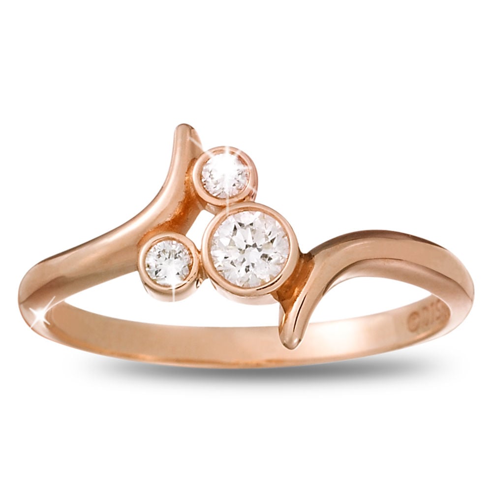 Mickey Mouse Rose Gold Square Ring by Rebecca Hook