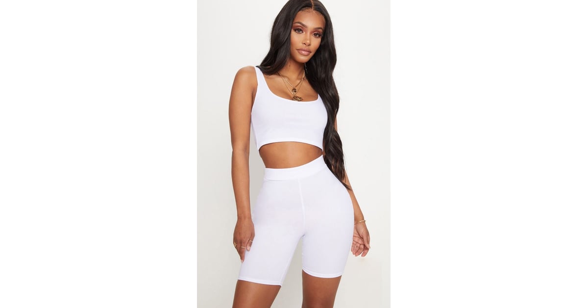 White mesh hot sale cycle shorts