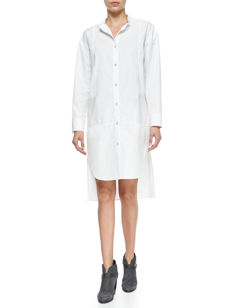 Rag & Bone Axis Woven High-Low Cotton Shirtdress, Bright White ($395)