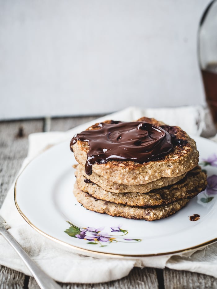 Oatmeal Chocolate Chip Cookie Vegan and Gluten-Free Pancakes