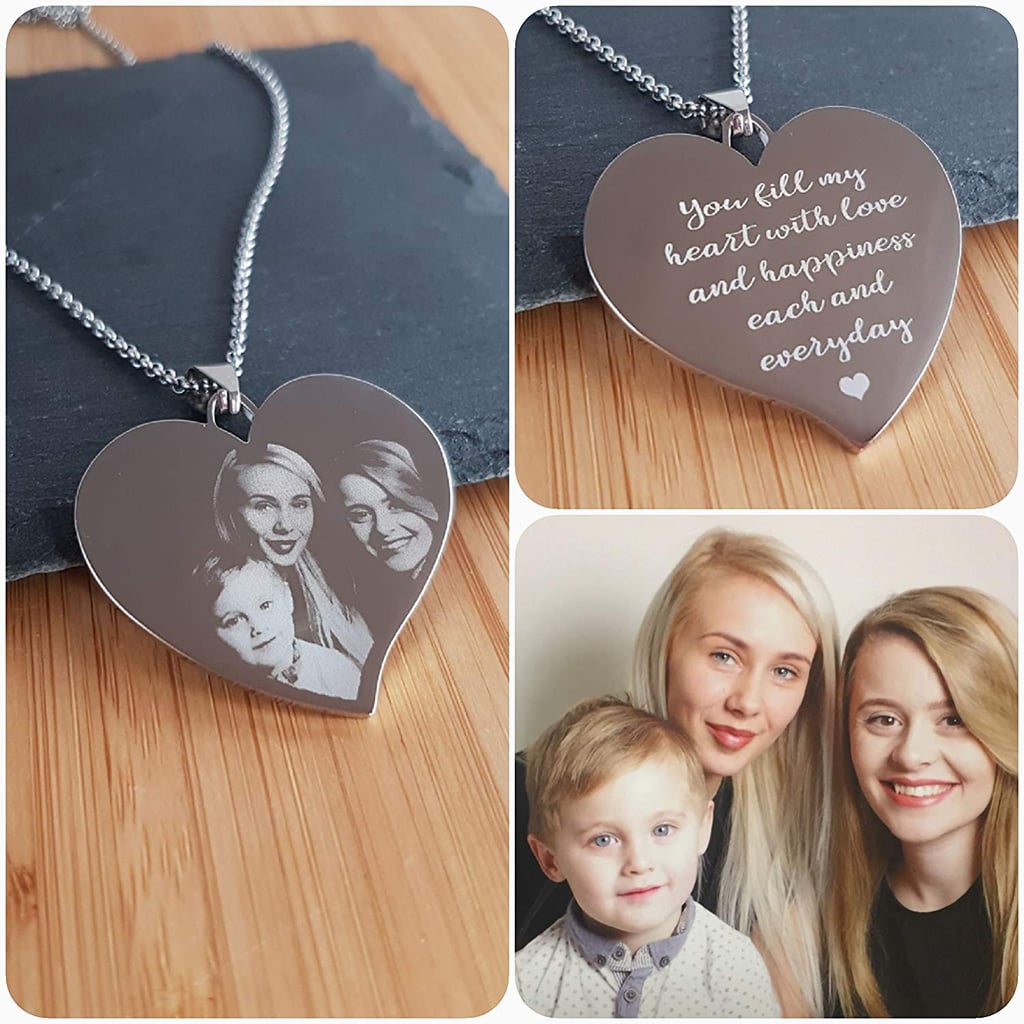 Personalised Photo Engraved Heart Pendant