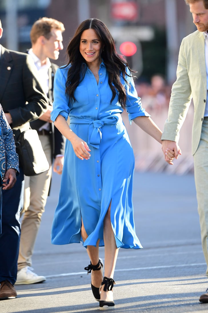 Meghan Markle Wearing a Veronica Beard Shirt Dress The Meghan
