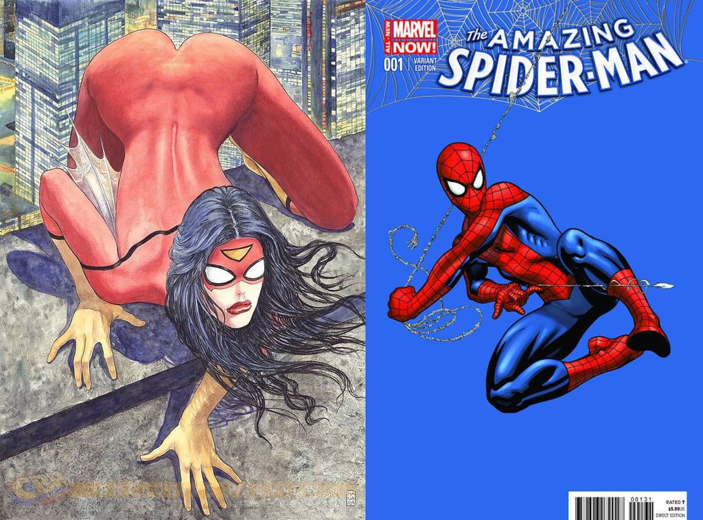 For the hell of it, let's compare this Spider-Woman cover to a current Spider-Man variant cover. Not.the.same. 
Source: Marvel