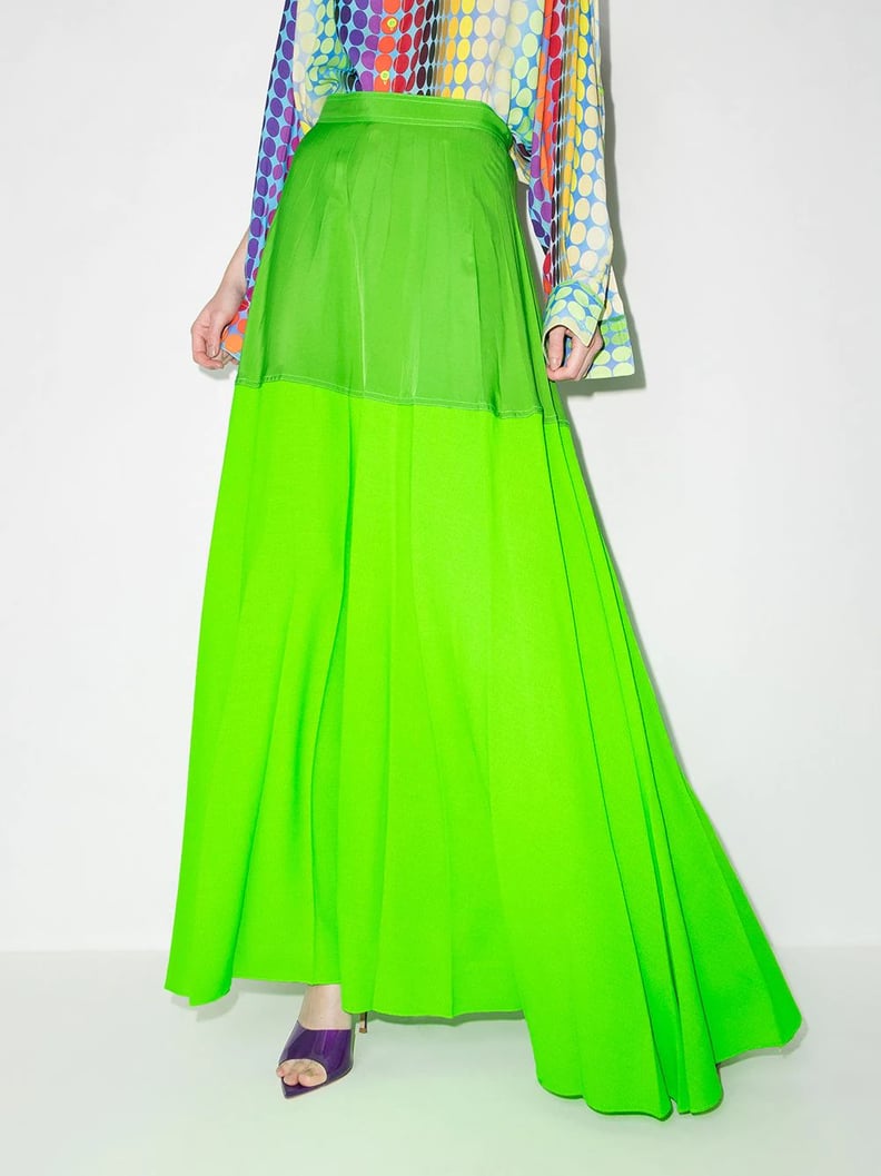 Go With the Flow: Christopher John Rogers Panelled Flared Maxi Skirt